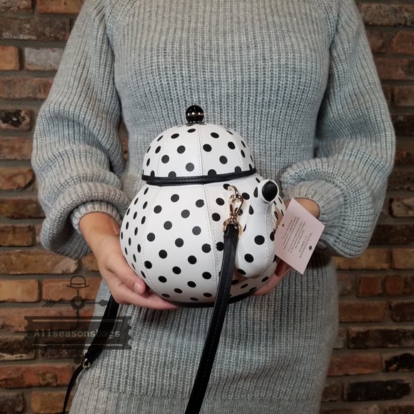 Kate Spade NY New York Tea Pot Tea Party White and Black CROSSBODY Authentic - Picture 4 of 10